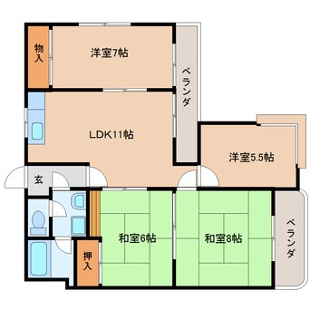 間取図 東海道本線/静岡駅 バス18分平和町下車:停歩4分 3階 築40年