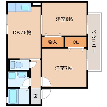 間取図 東海道本線/静岡駅 バス26分南沼上団地入口下車:停歩3分 2階 築20年