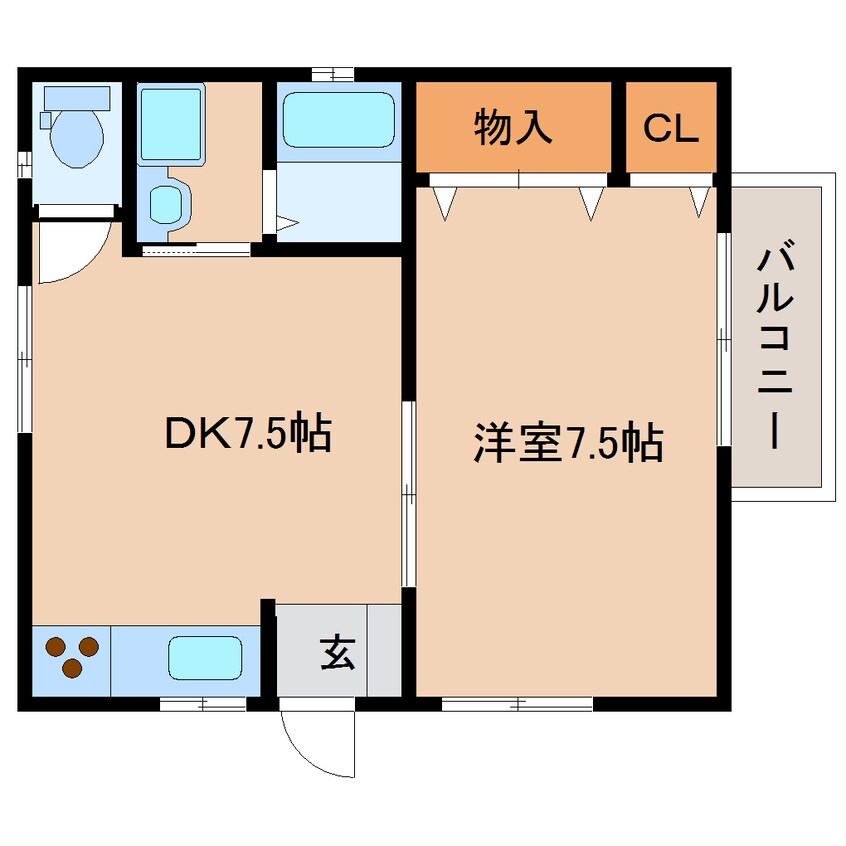 間取図 東海道本線/静岡駅 バス20分スポーツクラブセイシン前下車:停歩6分 1階 築17年