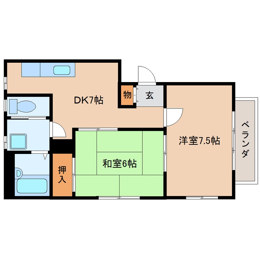 間取図 東海道本線/静岡駅 バス20分柳新田西下車:停歩4分 1階 築36年