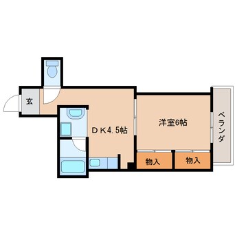 間取図 東海道本線/静岡駅 徒歩14分 6階 築43年