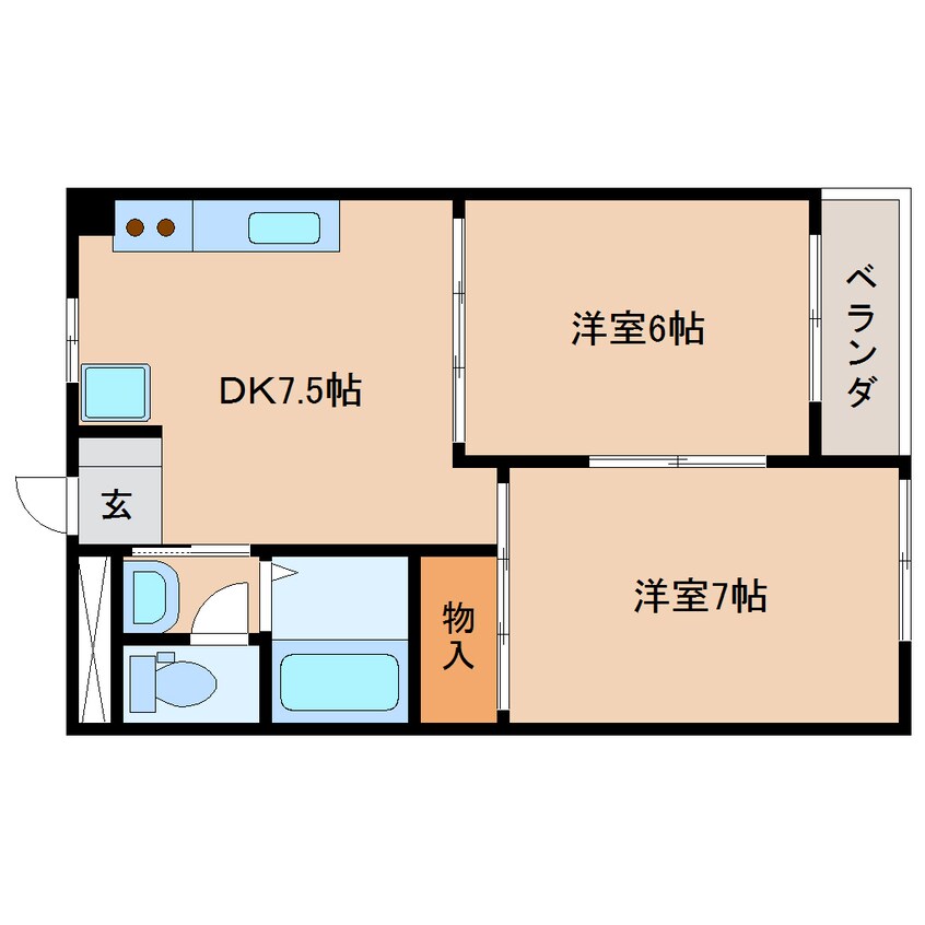 間取図 東海道本線/静岡駅 バス24分田町五丁目下車:停歩3分 3階 築35年