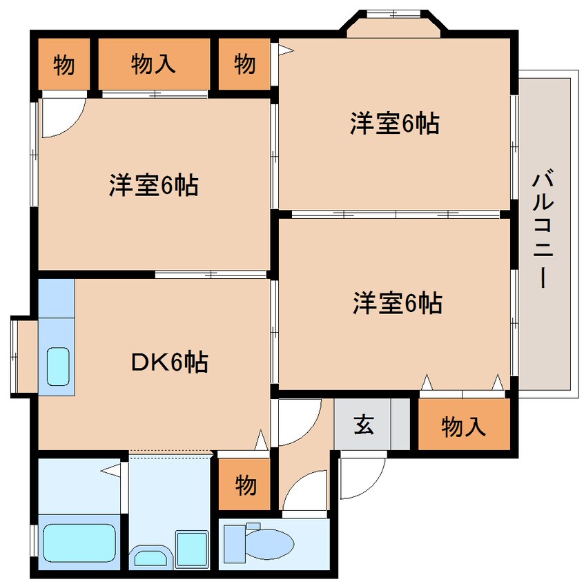 間取図 東海道本線/静岡駅 バス24分池ヶ谷下車:停歩3分 1階 築31年