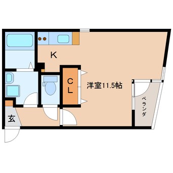 間取図 東海道本線/静岡駅 徒歩12分 4階 築13年