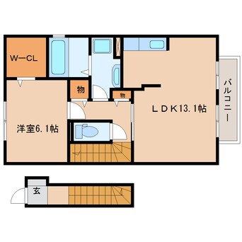 間取図 東海道本線/静岡駅 バス26分唐瀬下車:停歩3分 2階 築11年