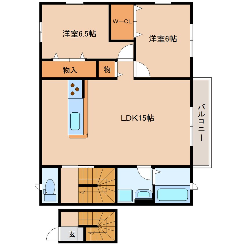 間取図 東海道本線/静岡駅 バス35分羽鳥下車:停歩6分 2階 築13年