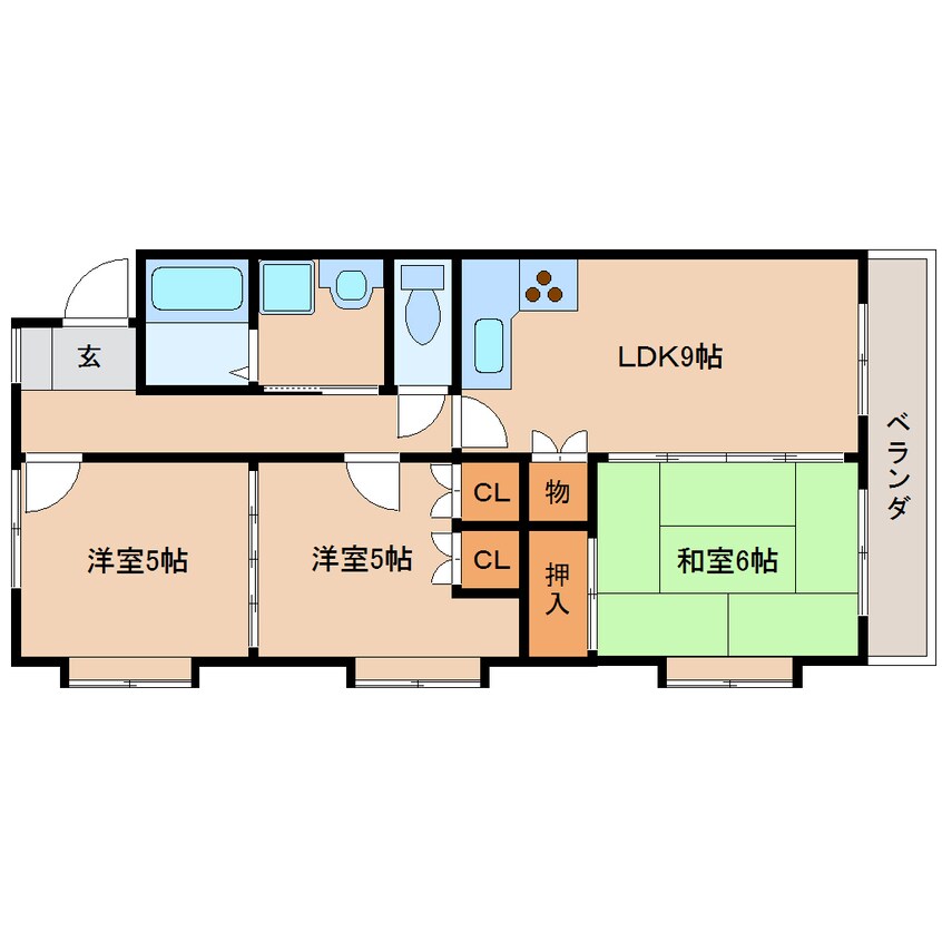 間取図 東海道本線/静岡駅 バス15分長谷通り下車:停歩1分 2階 築28年