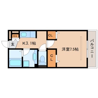 間取図 東海道本線/安倍川駅 徒歩1分 1階 築11年