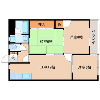 間取図 東海道本線/静岡駅 バス22分千代田七丁目　東部体育館入口下車:停歩4分 2階 築37年