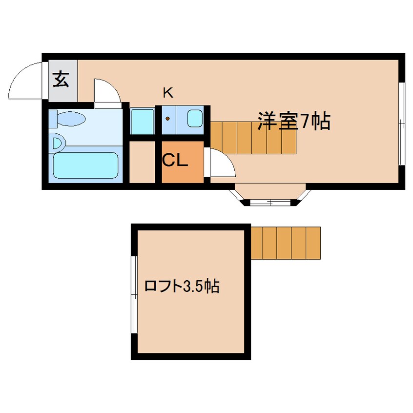 間取図 静岡鉄道静岡清水線/音羽町駅 徒歩3分 2階 築35年