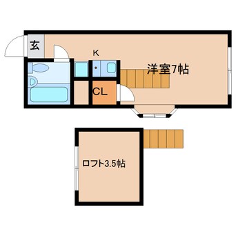 間取図 静岡鉄道静岡清水線/音羽町駅 徒歩3分 2階 築35年