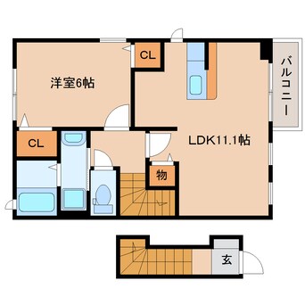 間取図 東海道本線/静岡駅 バス37分麻機ヶ丘下車:停歩5分 2階 築11年