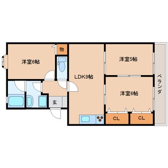 間取図 静岡鉄道静岡清水線/春日町駅 徒歩3分 3階 築29年