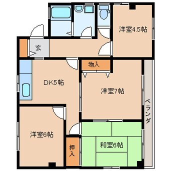 間取図 東海道本線/安倍川駅 徒歩11分 3階 築31年