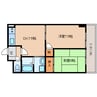東海道本線/静岡駅 バス:20分:停歩1分 4階 築29年 2DKの間取り