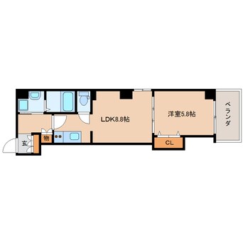 間取図 静岡鉄道静岡清水線/日吉町駅 徒歩8分 2階 築10年