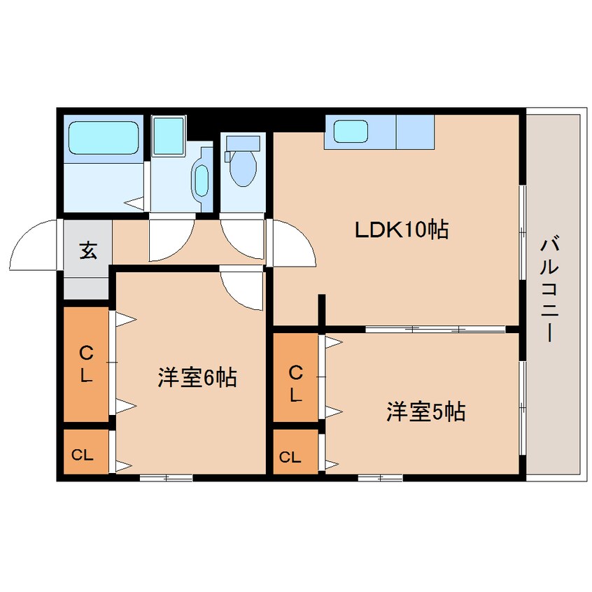 間取図 東海道本線/静岡駅 バス18分本通西町下車:停歩1分 2階 築10年