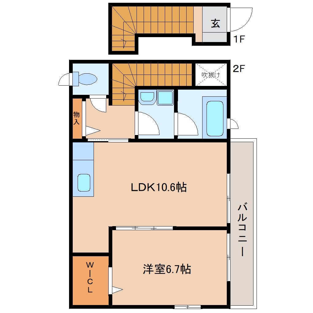 間取り図 東海道本線/静岡駅 バス33分県工業技術研究所下車:停歩3分 2階 築16年