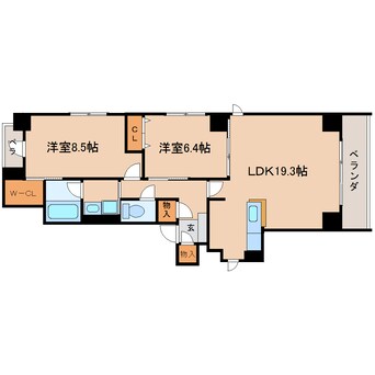 間取図 東海道本線/静岡駅 徒歩14分 4階 築9年