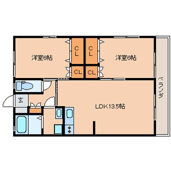 間取図 東海道本線/静岡駅 バス15分大在家下車:停歩3分 2階 築10年