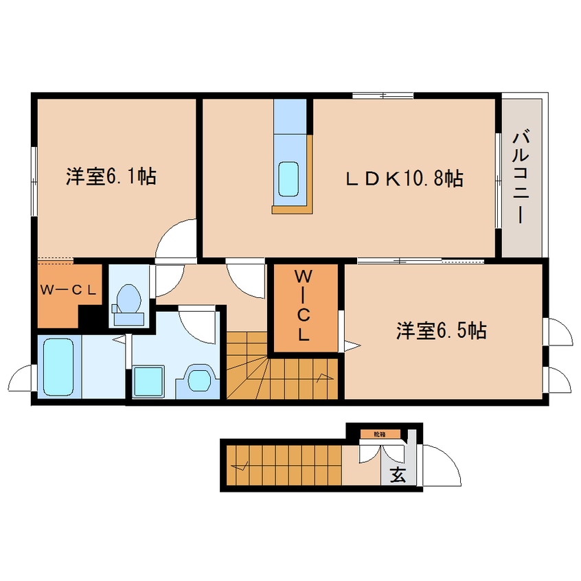 間取図 東海道本線/静岡駅 バス35分服織小学校入口下車:停歩10分 2階 築11年