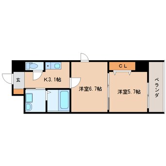 間取図 静岡鉄道静岡清水線/新静岡駅 徒歩14分 3階 築9年