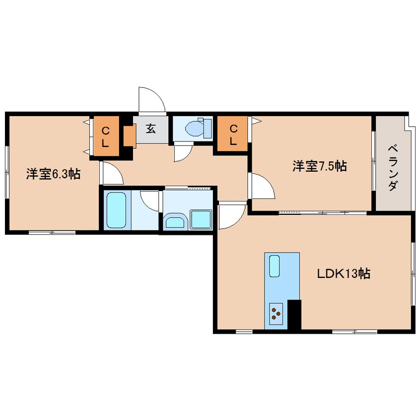 間取図 東海道本線/静岡駅 バス16分柳町下車:停歩1分 3階 築9年