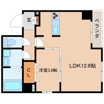 間取図 東海道本線/静岡駅 徒歩18分 4階 築11年