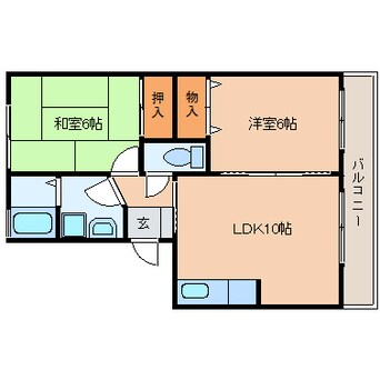 間取図 東海道本線/静岡駅 バス19分千代田小学校前下車:停歩3分 1階 築24年