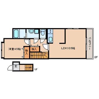 間取図 東海道本線/静岡駅 バス19分川合下車:停歩4分 2階 築9年