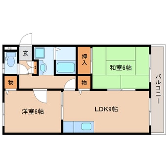 間取図 東海道本線/静岡駅 バス12分若松町下車:停歩1分 2階 築33年