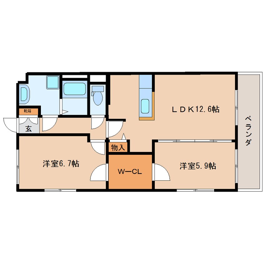 間取図 東海道本線/静岡駅 バス18分上土団地前下車:停歩1分 1階 築9年