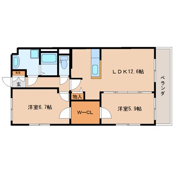 間取図 東海道本線/静岡駅 バス18分上土団地前下車:停歩1分 1階 築9年