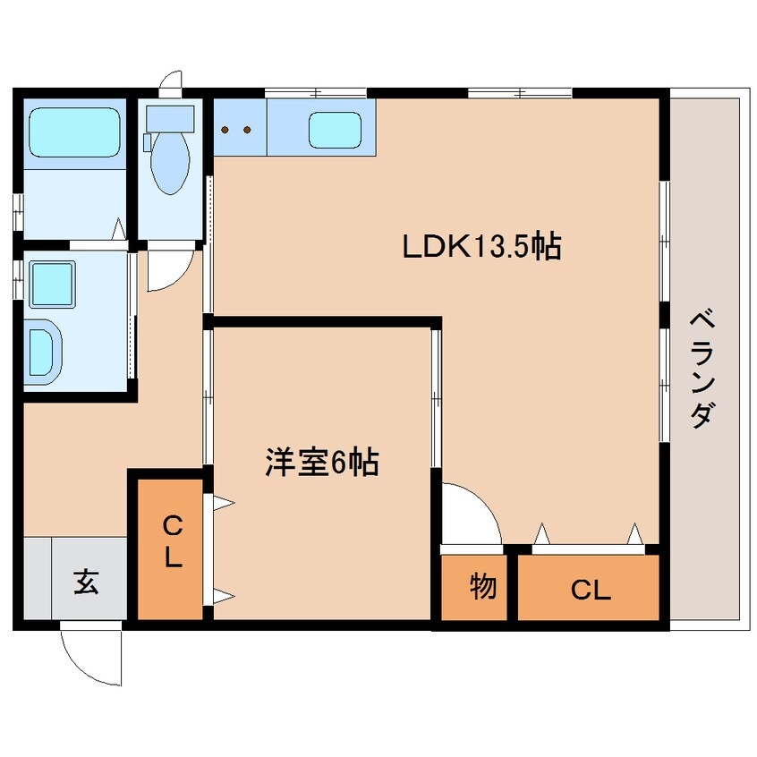 間取図 東海道本線/静岡駅 バス19分平和町下車:停歩1分 2階 築37年