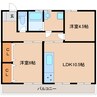 東海道本線/静岡駅 バス:19分:停歩1分 2階 築38年 2LDKの間取り
