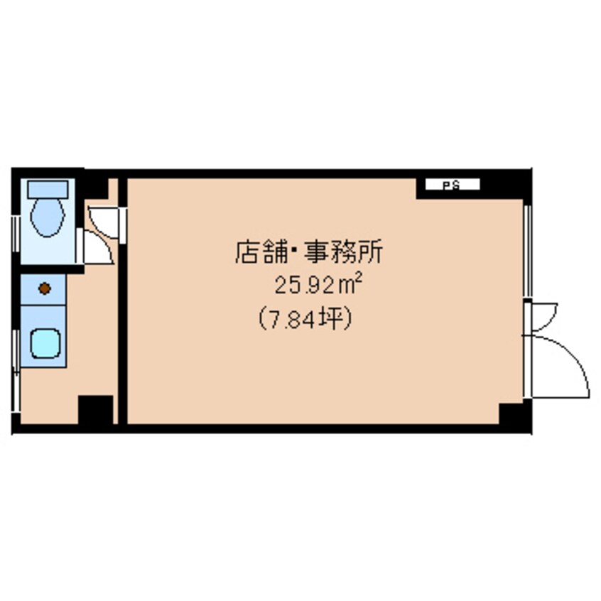 間取図 静岡鉄道静岡清水線/新静岡駅 徒歩6分 1階 築34年