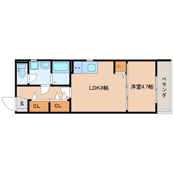 間取図 東海道本線/静岡駅 徒歩20分 3階 築9年