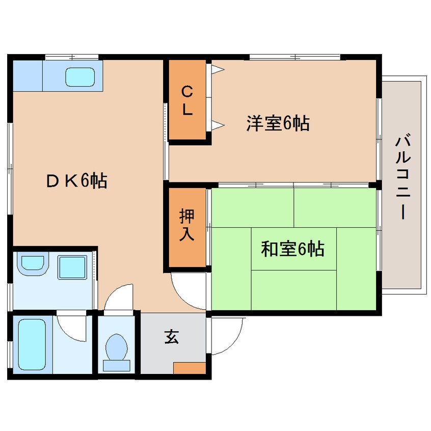 間取図 静岡鉄道静岡清水線/古庄駅 徒歩13分 2階 築29年