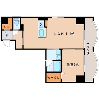 間取図 東海道本線/静岡駅 徒歩10分 1階 築9年