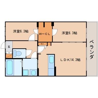 間取図 東海道本線/静岡駅 バス20分御新田上下車:停歩4分 1階 築12年