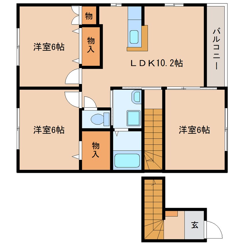 間取図 東海道新幹線（東海）/静岡駅 バス16分市立高校前下車:停歩5分 2階 築13年