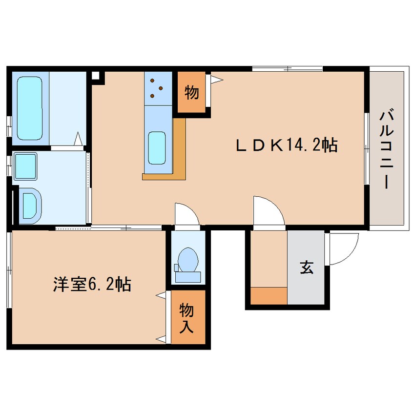 間取図 東海道本線/静岡駅 バス23分上土団地前下車:停歩2分 1階 築8年