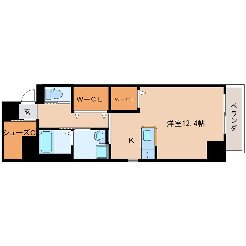 間取図 東海道本線/静岡駅 徒歩18分 8階 築8年