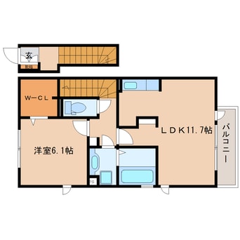 間取図 東海道本線/安倍川駅 徒歩9分 2階 築9年