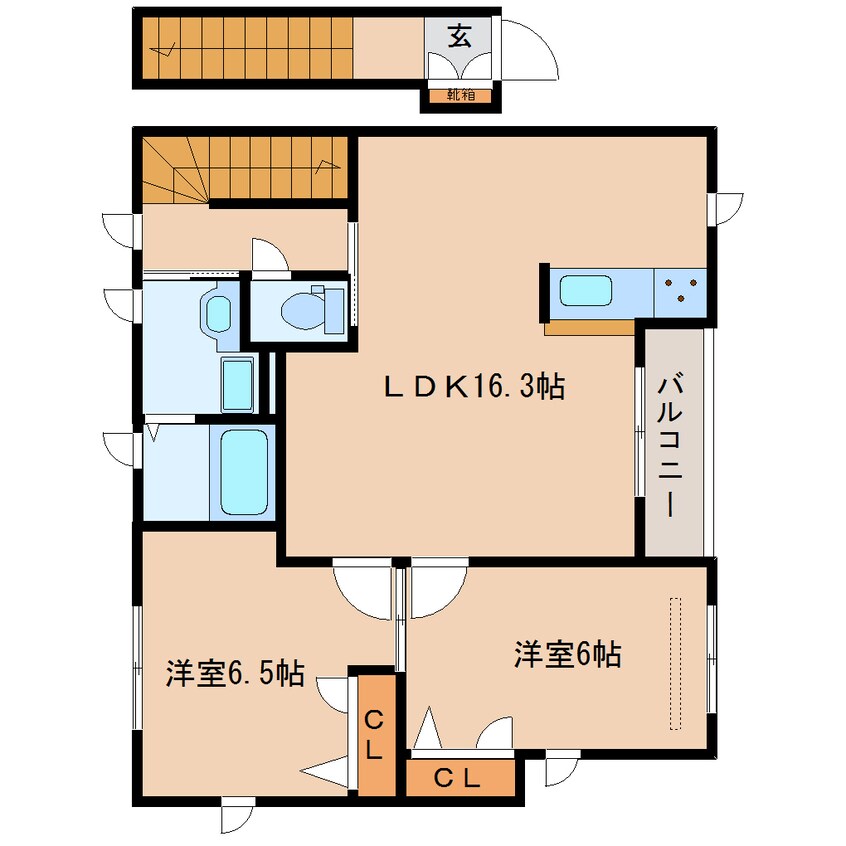 間取図 東海道本線/安倍川駅 徒歩14分 2階 築7年