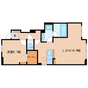 間取図 東海道本線/安倍川駅 徒歩26分 1階 築9年