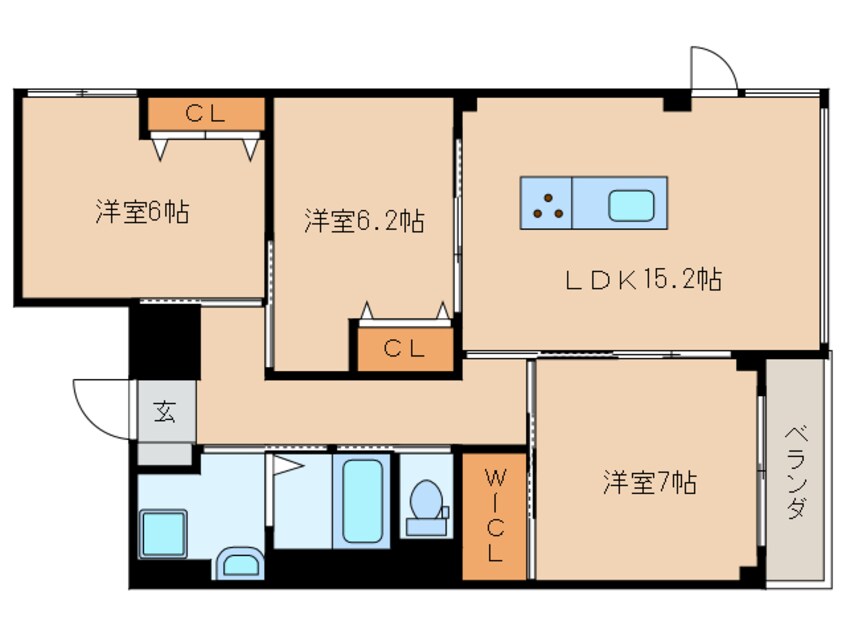 間取図 東海道本線/静岡駅 徒歩22分 4階 築7年