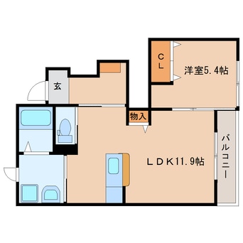 間取図 東海道本線/安倍川駅 徒歩20分 1階 築8年