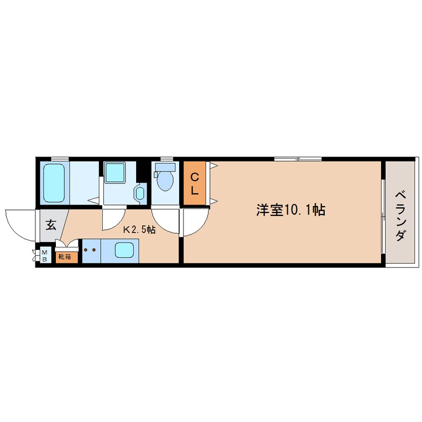 間取図 東海道本線/静岡駅 徒歩15分 5階 築8年