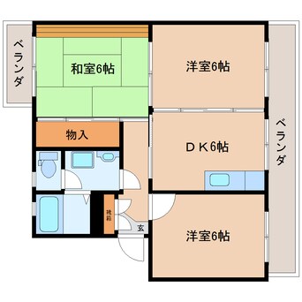 間取図 東海道本線/静岡駅 バス20分御新田下車:停歩4分 3階 築26年